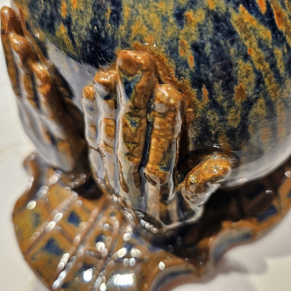 Pottery 11.5" x 5" votive candleholder, holy water font, etc. - Picture 8 of 11